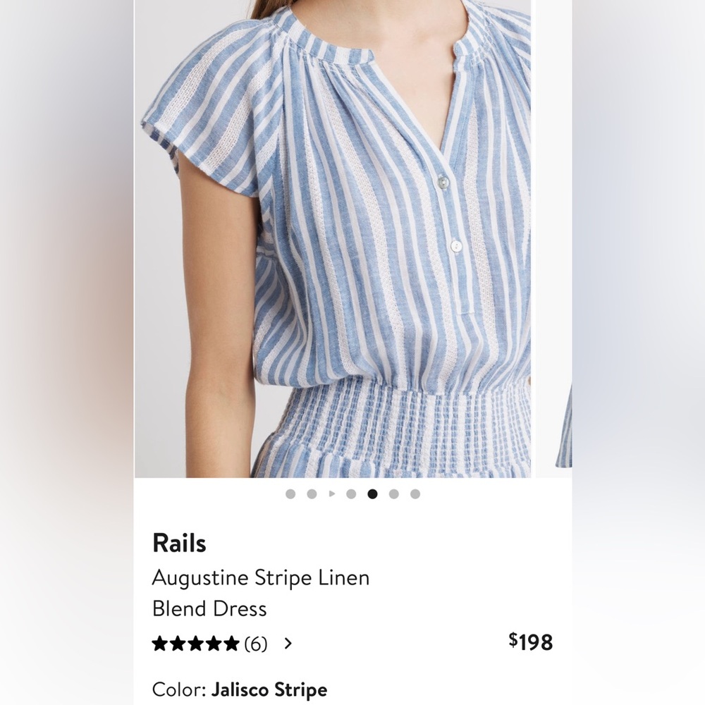 Rails Blue and White Striped Mini Dress